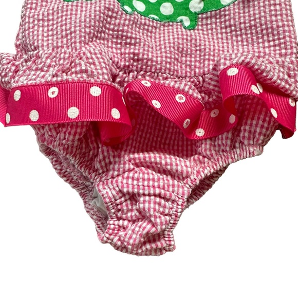 Southern Sunshine girls 18 months bodysuit check pattern polka dot alligator - Picture 4 of 7